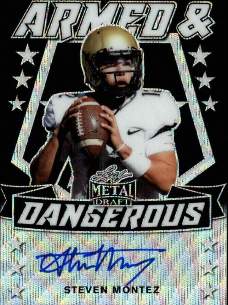 2020 Leaf Metal Draft Armed and Dangerous Autograph Wave Black Football S7#AD-SM1 Steven Montez Auto Colorado Official Player Licensed Rookie Card