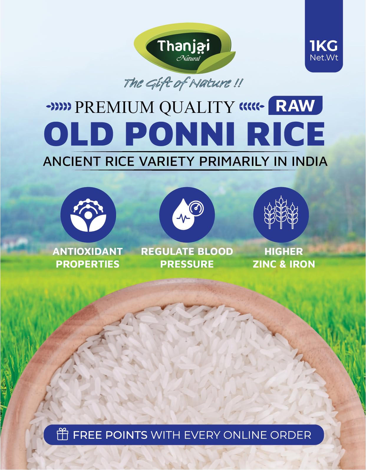 Thanjai Natural's 15kg Old Ponni Raw Rice | Pazhaya Ponni Pure Indian Oldest Traditional Method Farmed & Cultivated 100% Natural,15000g - Image 3 thumbnail