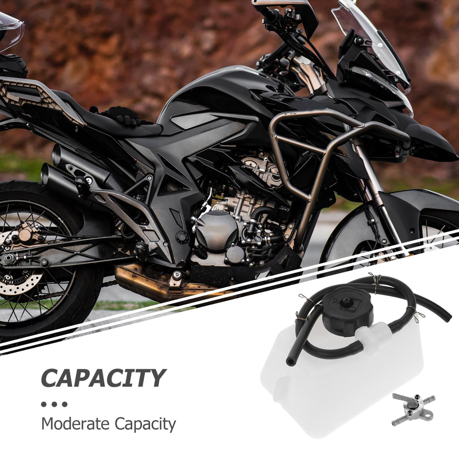 Serbatoio Carburante per Mini Moto 47cc e 49cc, Valvola e Tubo Flessibile, Accessori per Motocross e , Confezione Tripla