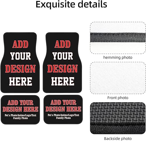 Miniatura 5 de Tapetes Personalizados para Automóvil 4 Piezas Tapetes de Piso Personalizados para Automóviles SUV Sedán Camión Camioneta Tapetes de Piso
