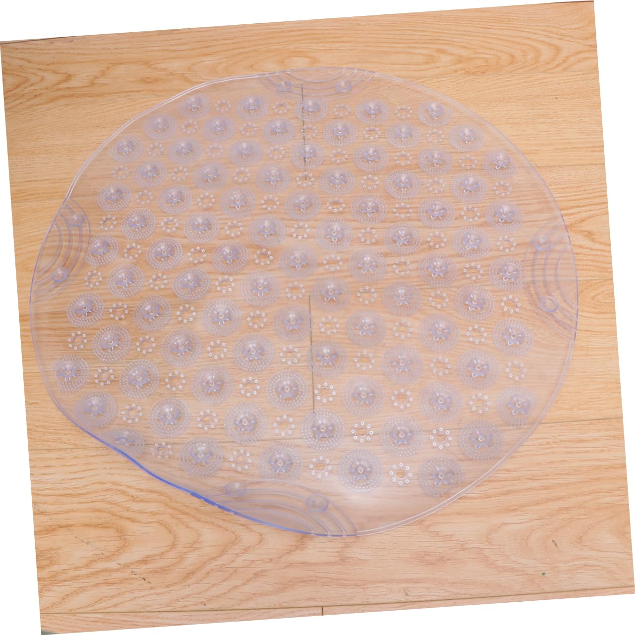 LIFKOME Tappeto da Bagno Resistente e Confortevole Rotondo Antiscivolo in Pvc Bianco Ventose per Soggiorno e Corridoio