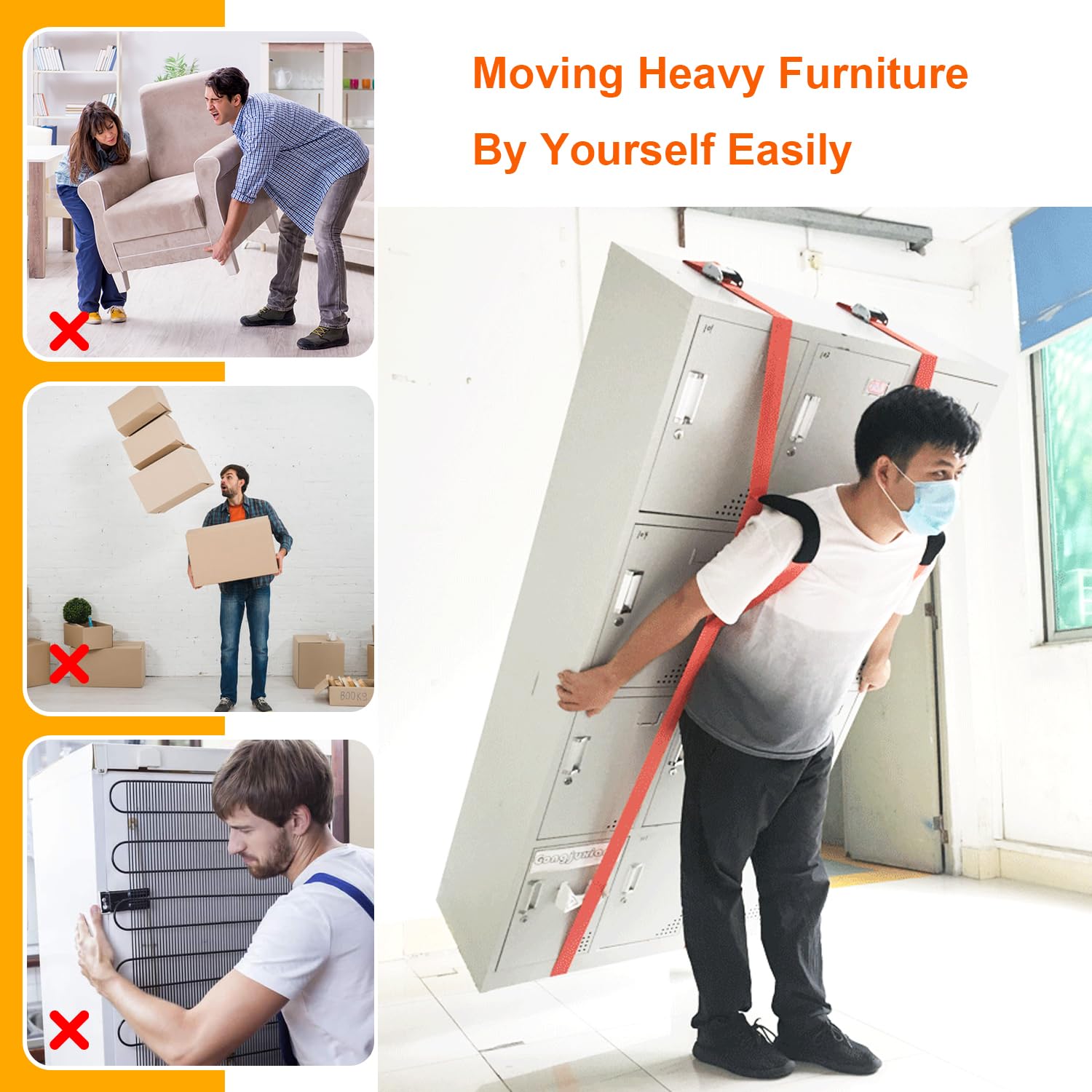 One-Person Furniture Moving Straps - Easy Lifting! -3