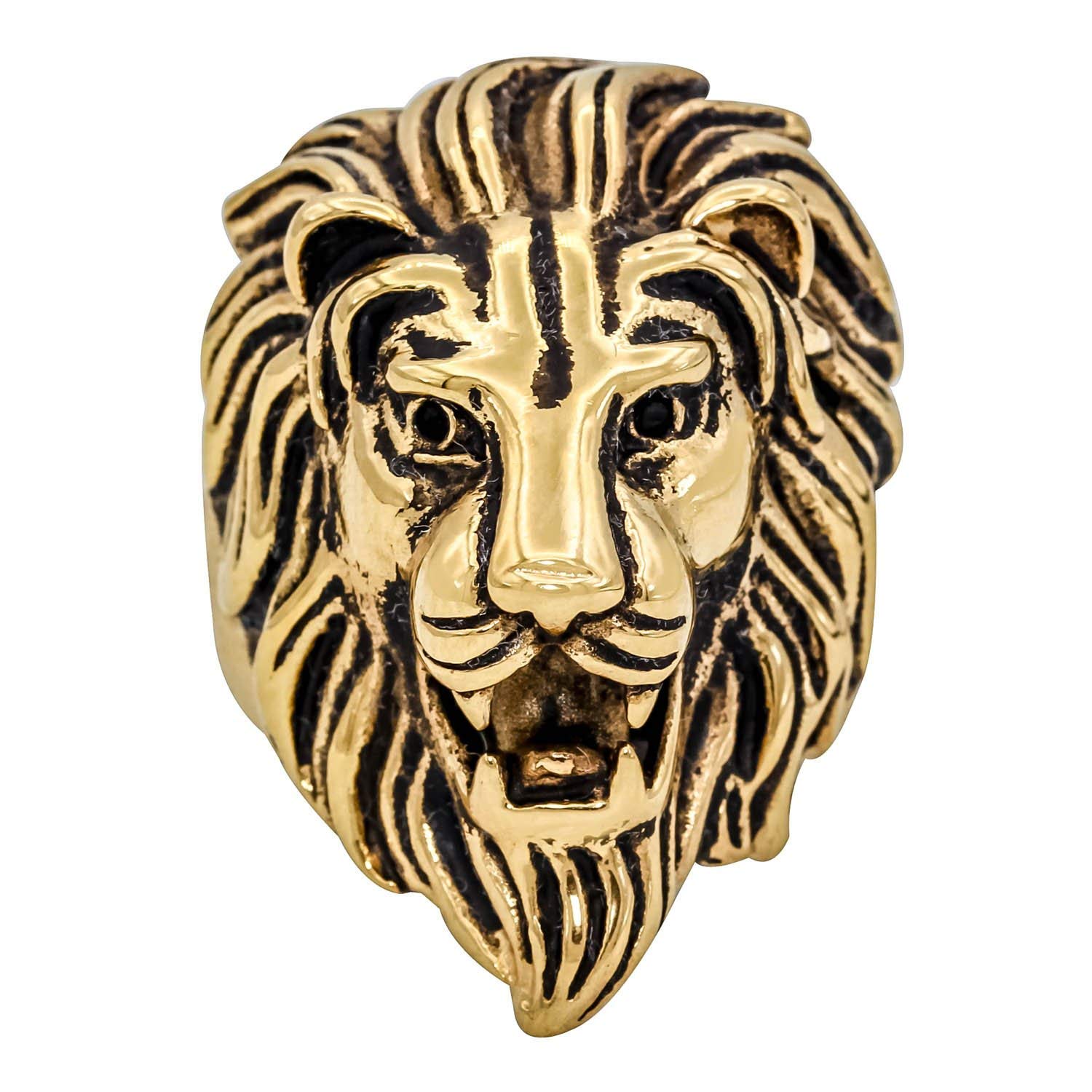 malvina Metal Gold Tone Lion Head Ring for Men (Indian Size 16-19)-picture-13