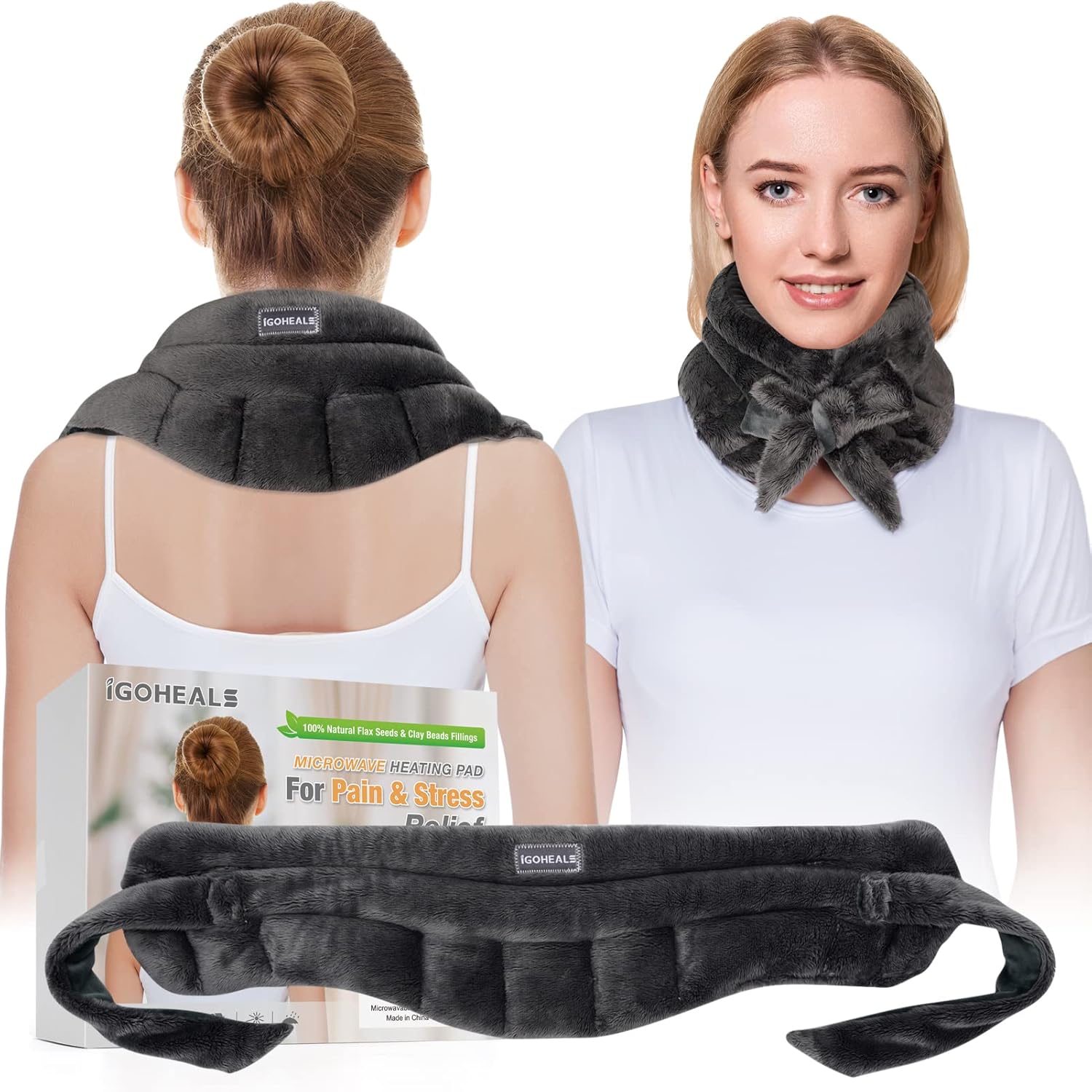 IGOHEALS Microwavable Heating Pad for Neck, Heated Neck