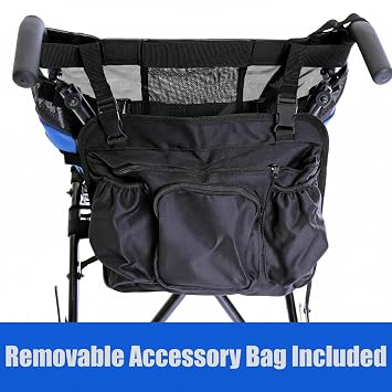 Adaptive Urban Rider Stroller by Sylvan, Heavy Duty Portable Folding Wheelchair for Special Needs Teens & Young Adults, 17-inch Anatomic Shaped Seat, 250lb Capacity, Safety Belt, Brakes