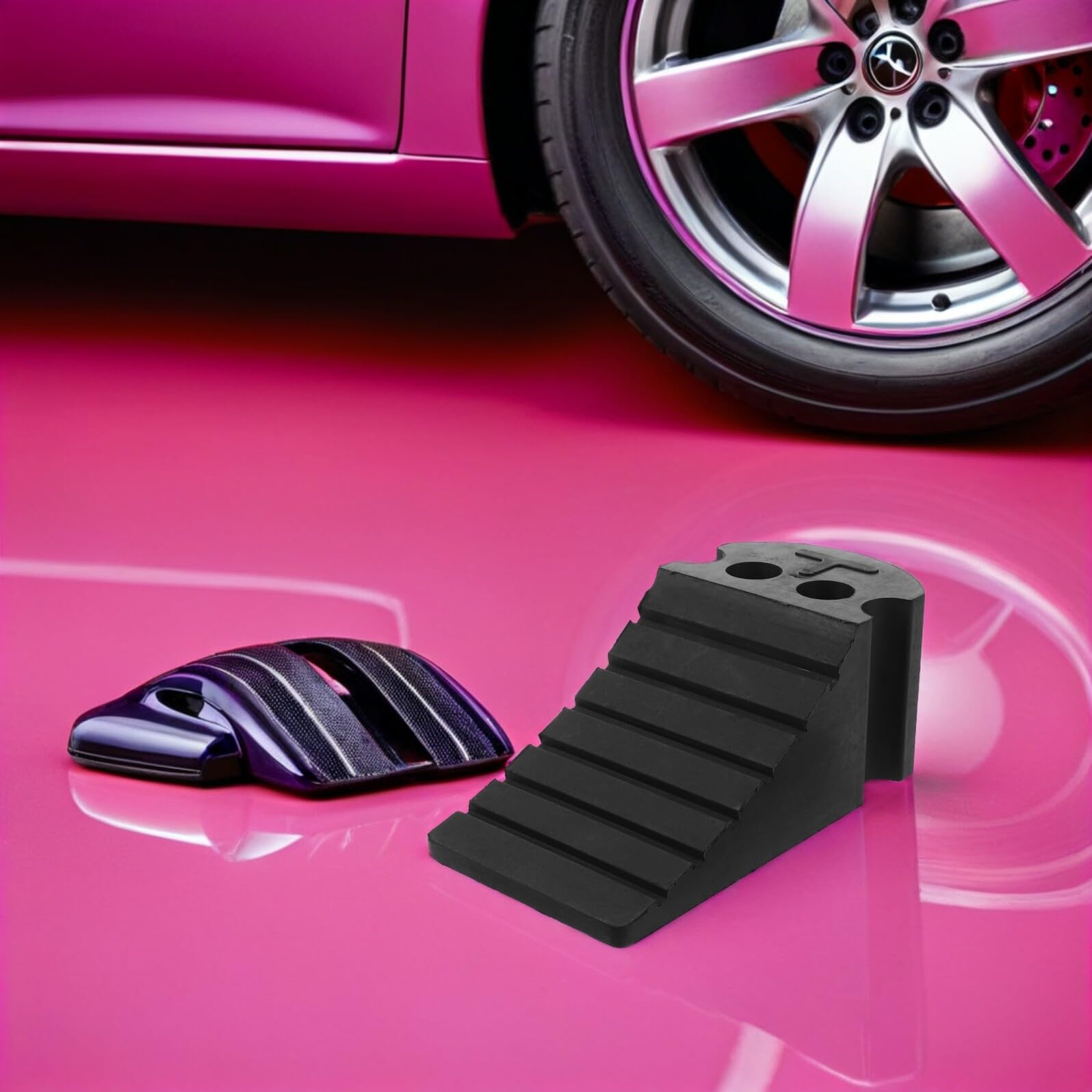 Alipis Calzos de Goma para Ruedas de Coche Antideslizantes Bloque de Rueda Triangular Resistente Tope de Aparcamiento para Vehículos Remolques y Autocaravanas Paquete de 20 Unidades