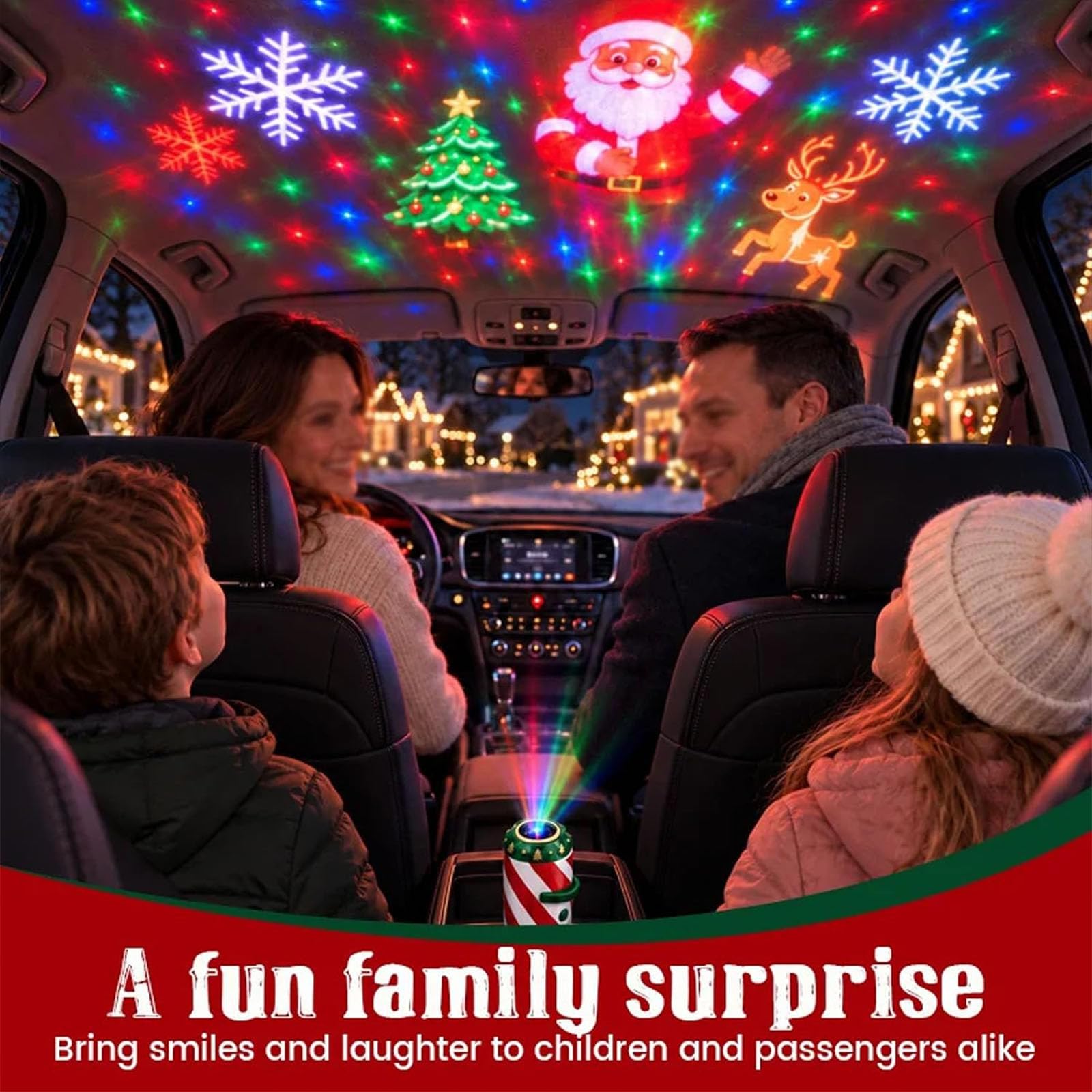 Proiettore di luci natalizie per auto, 6/12/24 motivi natalizi (24pc)
