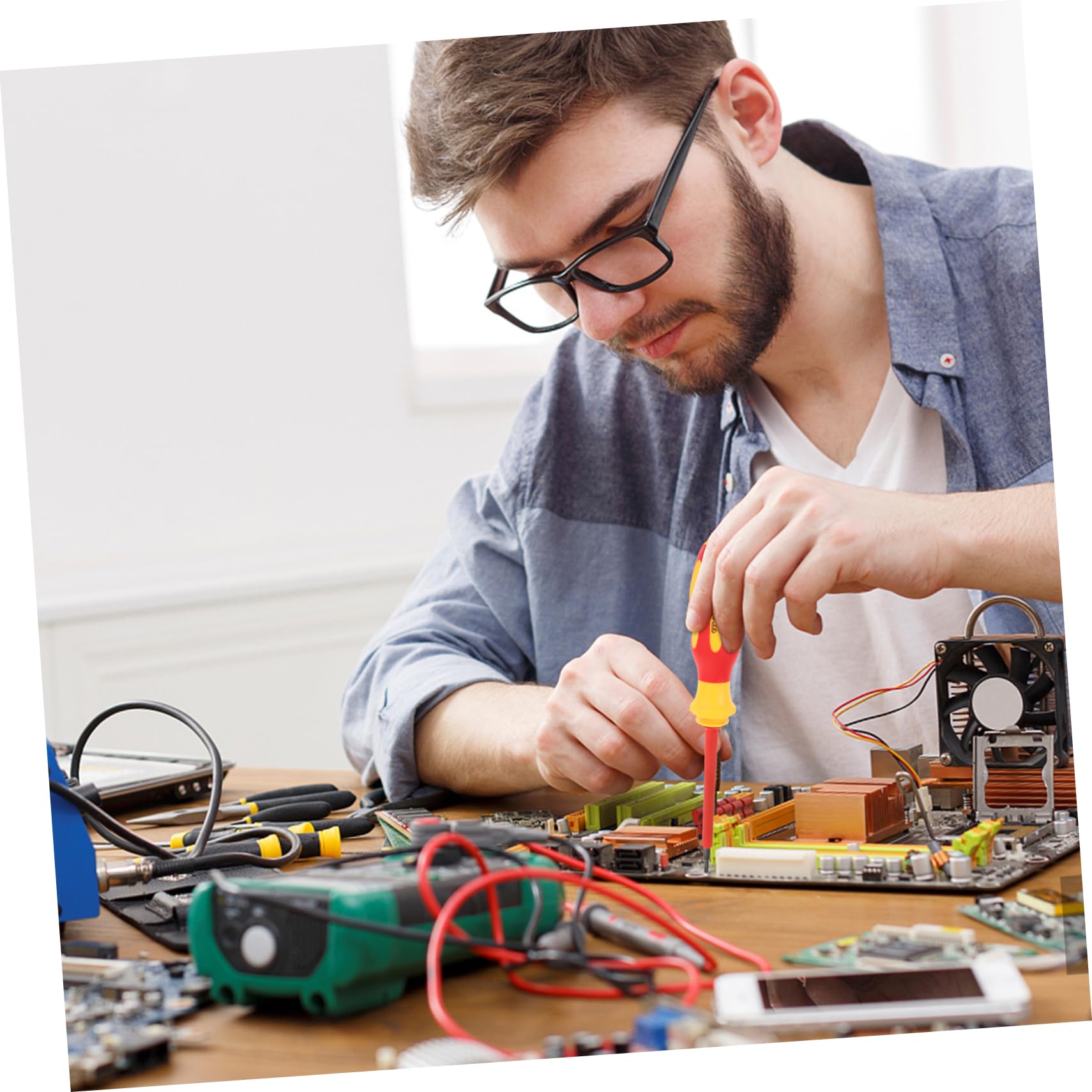 jojofuny 5sets Cacciaviti Isolati Per Elettricisti Kit Cacciaviti Portatile Per Riparazioni Elettriche e