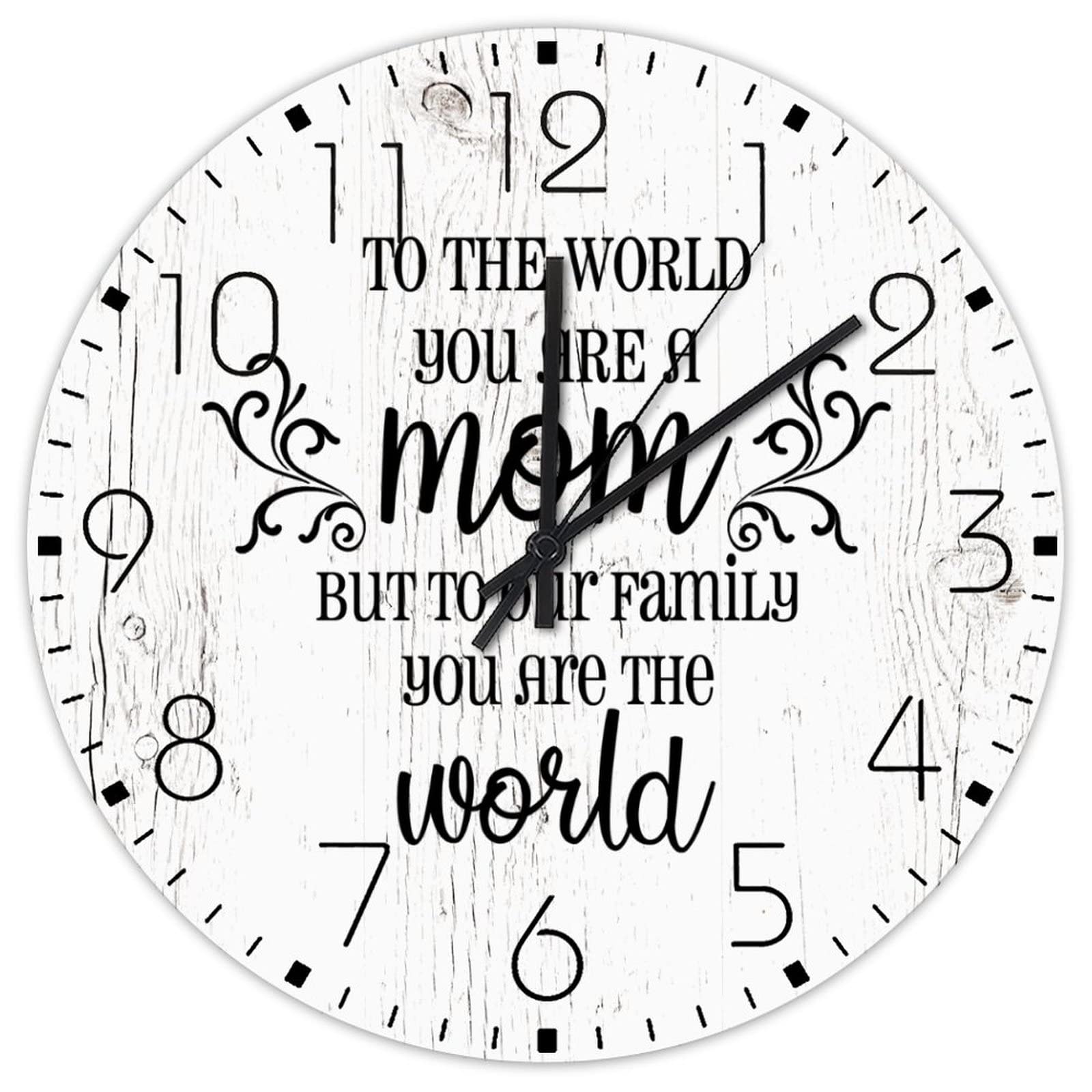 Horloge murale en bois vintage déco ronde 38 cm pour chambre et salon