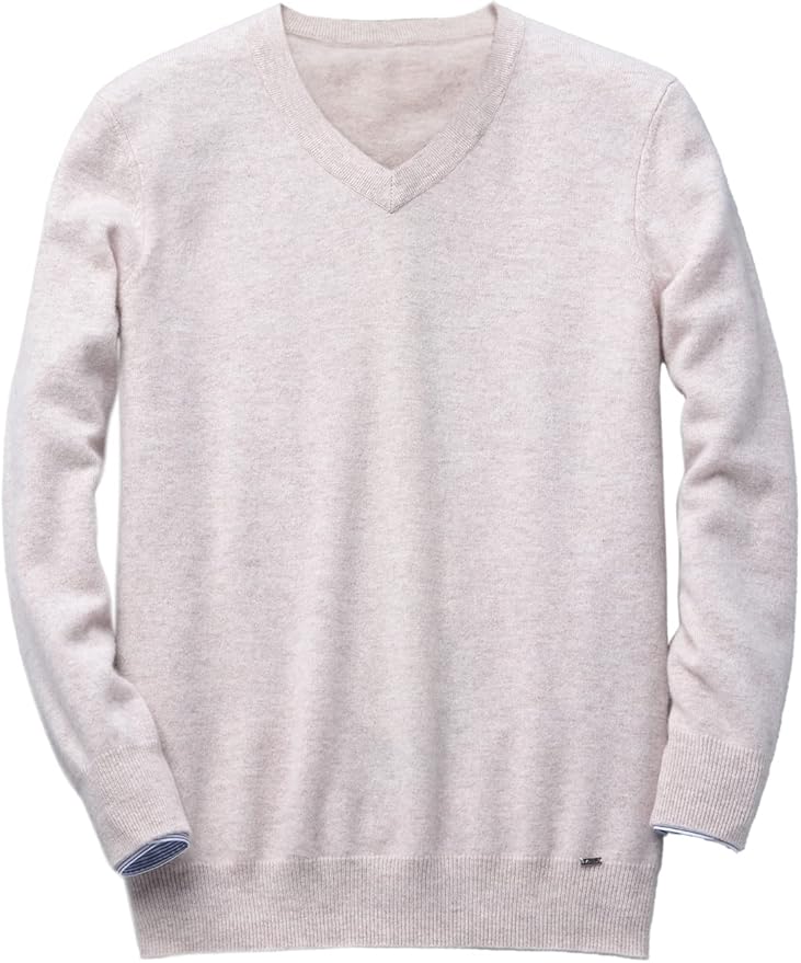 ZHILI] 100%ピュアカシミアセーター Vネック プルオーバー メンズ  