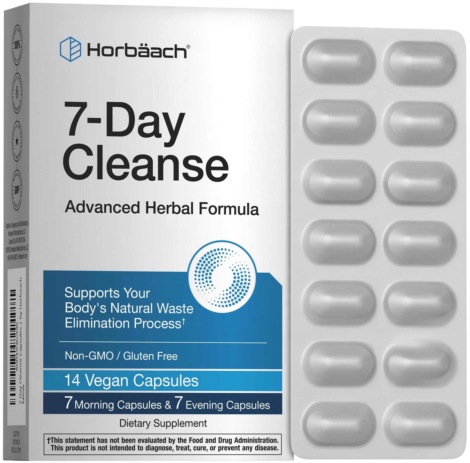 Horbäach 7 Day Cleanse | 14 Vegan Capsules | Advanced Herbal Formula
