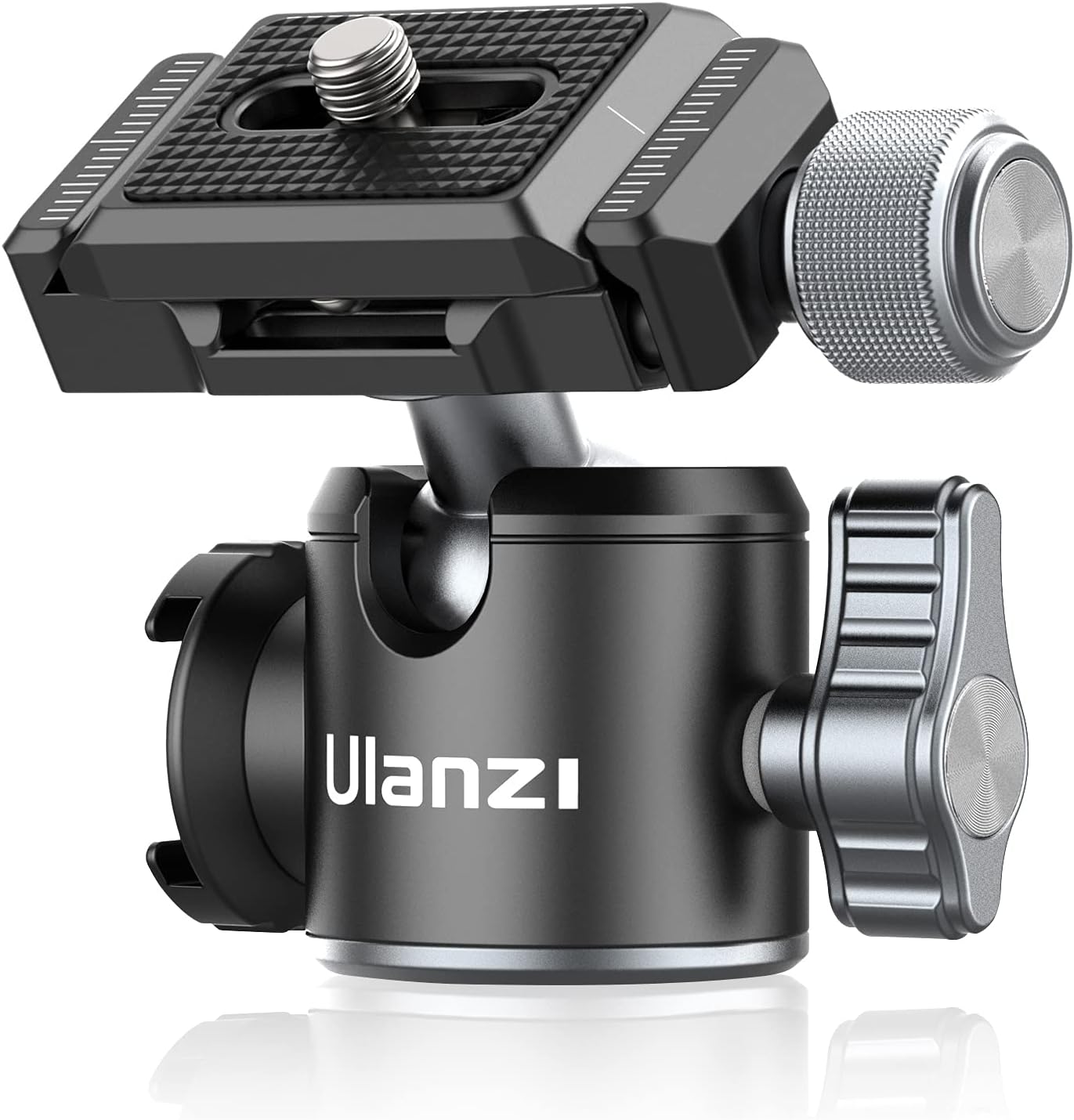 ULANZI U-80L Ball Head for 1/4" Tripod - 360 Rotating Panoramic Camera Mount With Arca Quick Release Plate & Cold Shoe for DSLR, Camcorder, Monopod, Slider