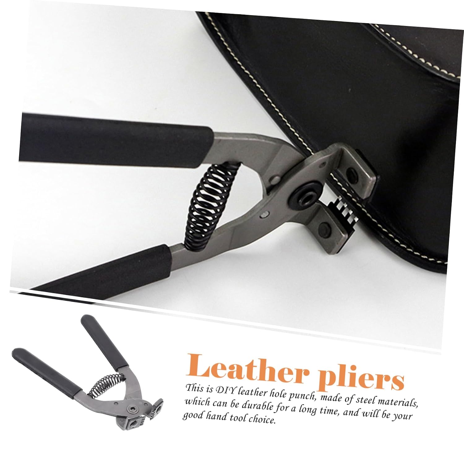 Leather Hole Puncher DIY Leathercraft Tool Durable Steel Punch Plier for Punching Sewing Stamping Essential Leatherworking Supply
