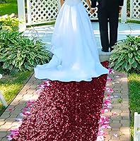 Vista 12 de ShinyBeauty Alfombra de pasillo para boda, 3 x 15 pies, con lentejuelas rojas, alfombra de pasillo de tela para pasillo de boda, suministros de Rojo