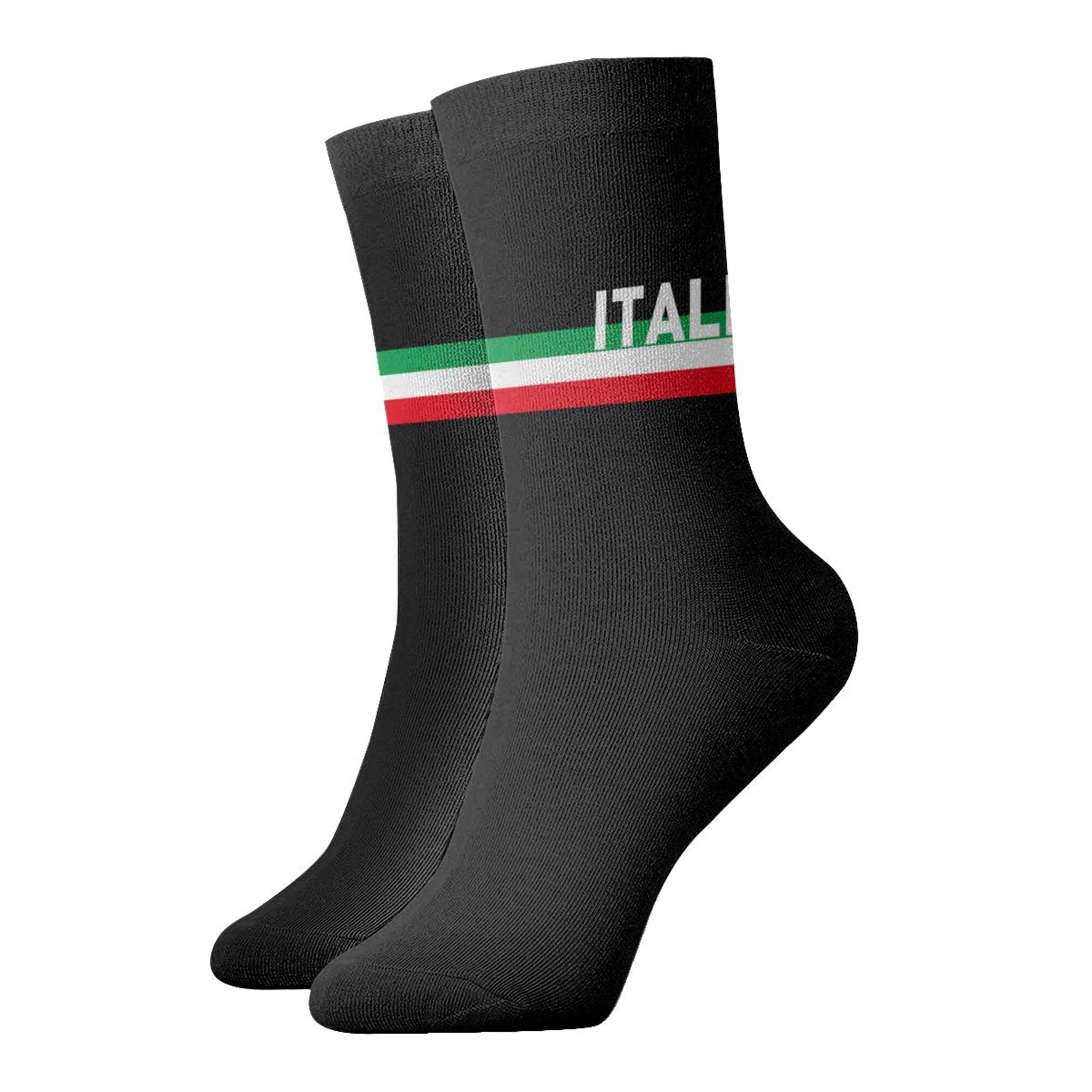 SEVEBJ Flag of Barbados Unisex Casual Crew Socks Novelty Athletic Socks Men's Dress Socks Patterned Sock Italia Italy Italian Flag