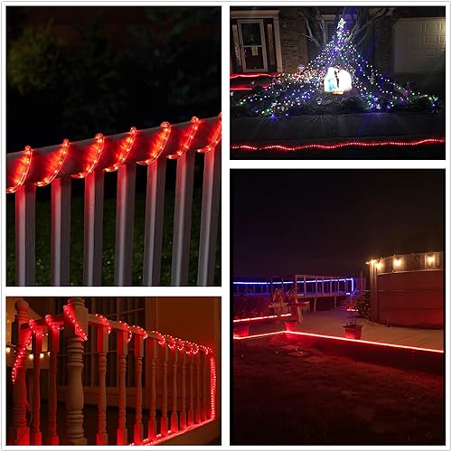 Miniatura 3 de Tuanchuanrp Tira de luces rojas de 100 pies para exteriores, tira de luces LED impermeable, iluminación decorativa para interiores y exteriores,