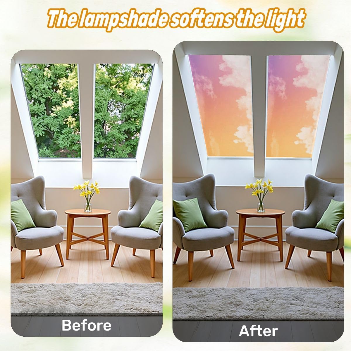 Fluorescent Light Covers for Ceiling Lights Multicolored Clouds Easy to Install Magnetic Light Filter for Classroom Office Hospitals School Home Decor