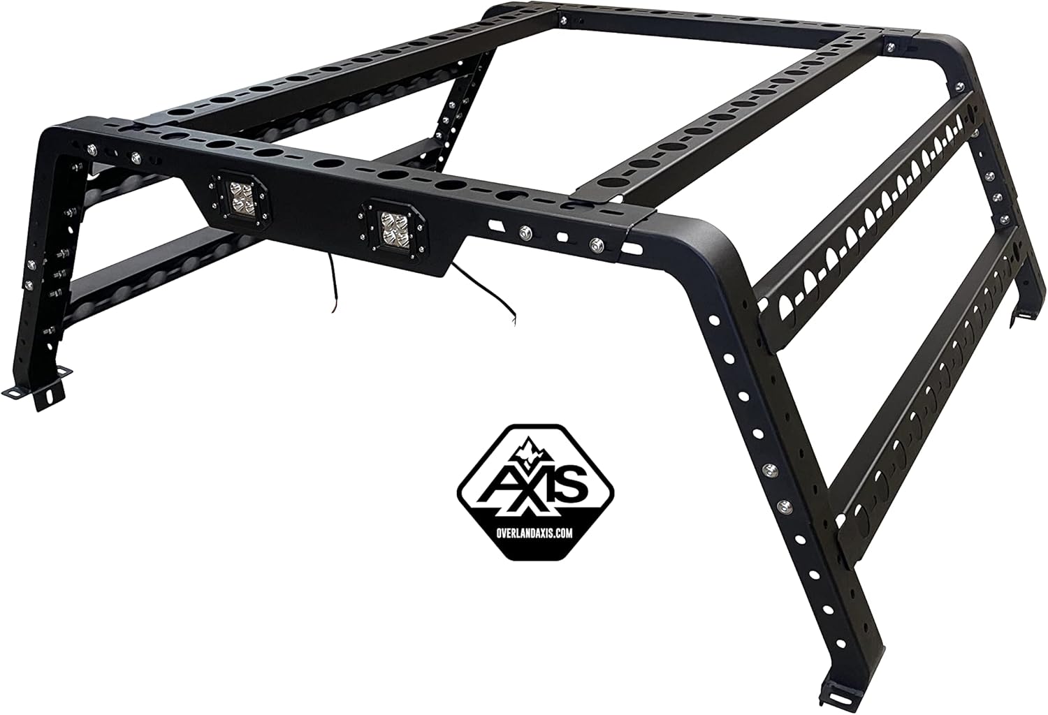 Overland AXIS Universal Adjustable 17" to 25" Truck Bed Rack with LED Lights 6' Beds (62" OAL) Overland ROOF TOP Tent