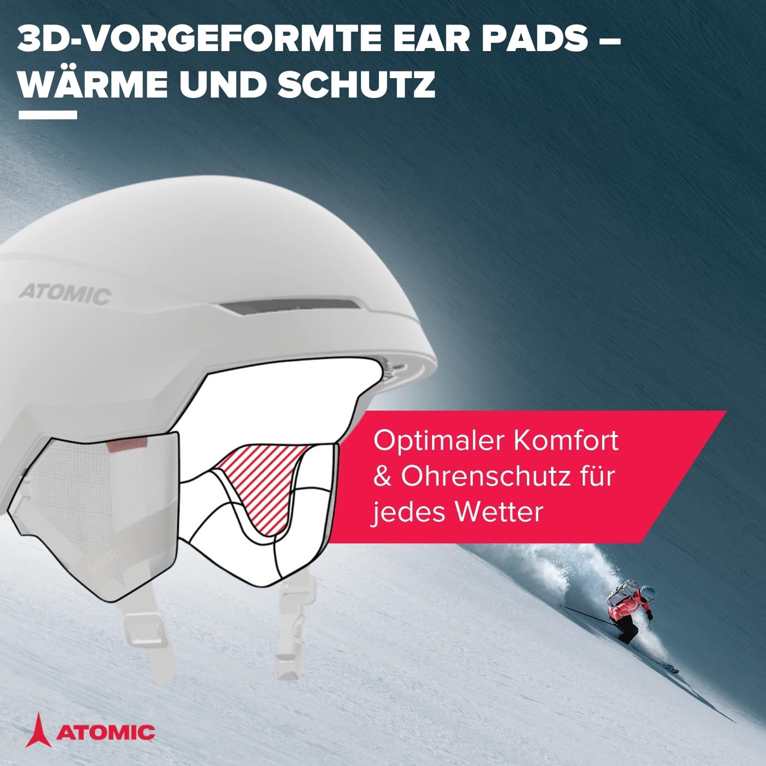 ATOMIC REVENT AMID Skihelm - Snowboard & Ski Helm mit 360° Fit System & Active Aircon Belüftungssystem - Holo Core & AMID-Technologie für maximale Stoßdämpfung