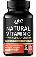 Vista 1 de Natural Vitamin C from Organic Acerola Cherry - High Absorption - with Garlic Ginger & Citrus Bioflavonoids - Immune System & Collagen Booster