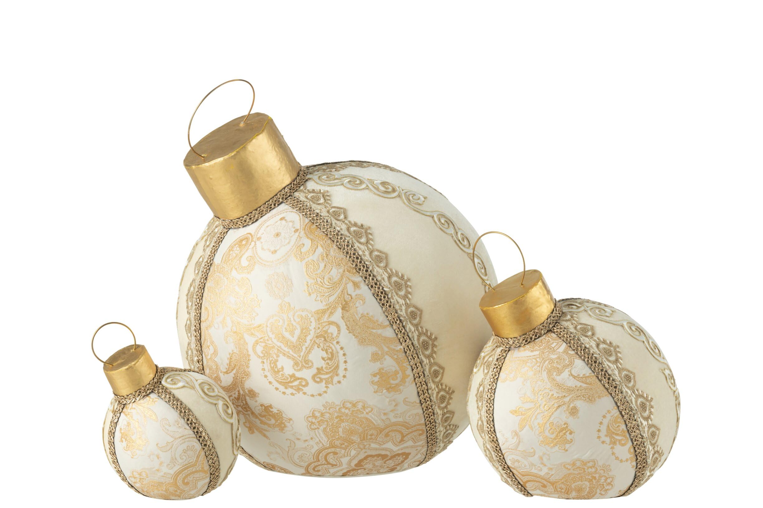 J-line décoration Boule Motifs - polyfoam/Textile - Or - Large