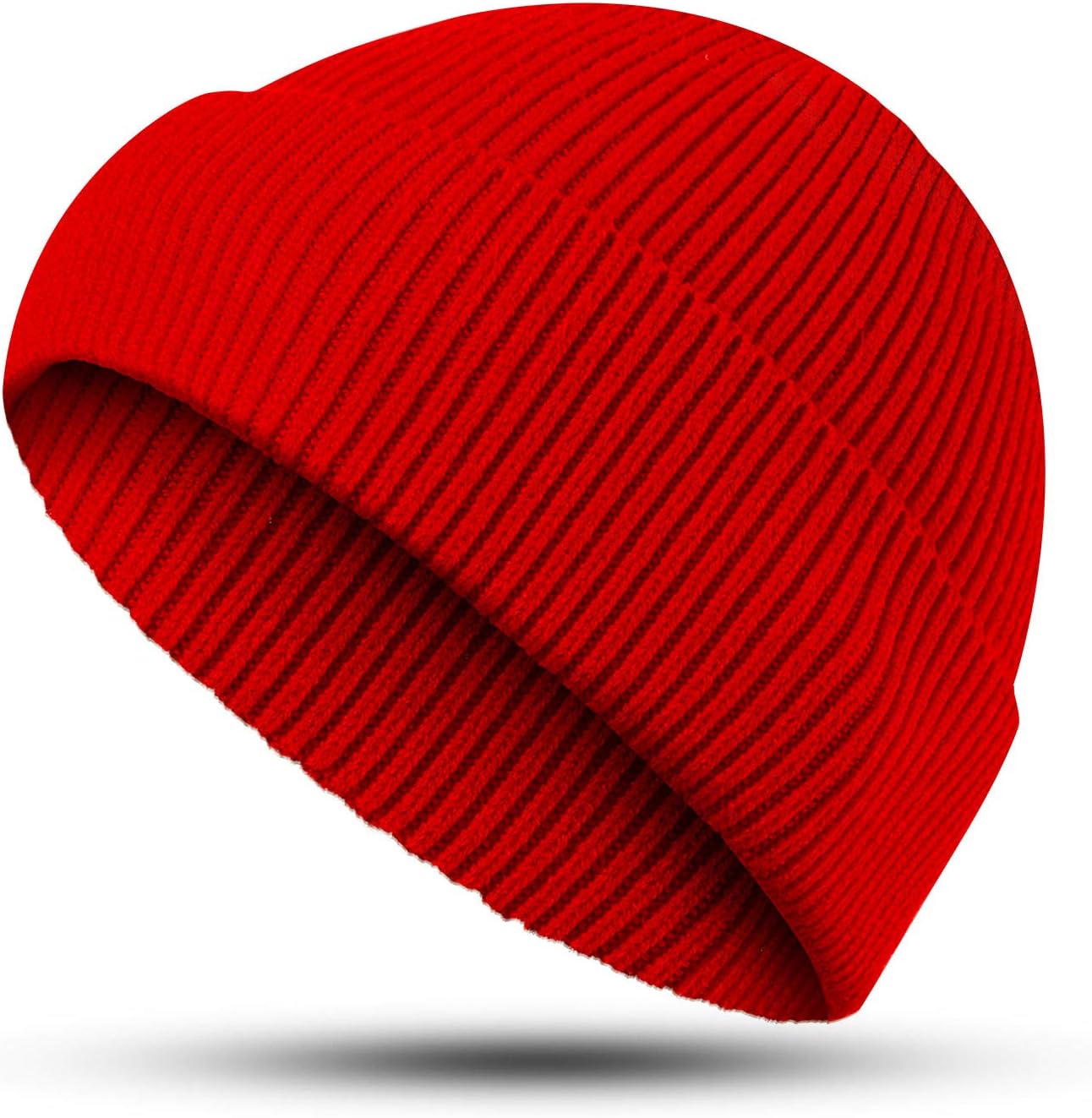 Syhood Red Beanie Hats for Women Men Unisex Winter Knitted Caps Soft Warm Ski Hat Daily Ribbed Ski Beanie