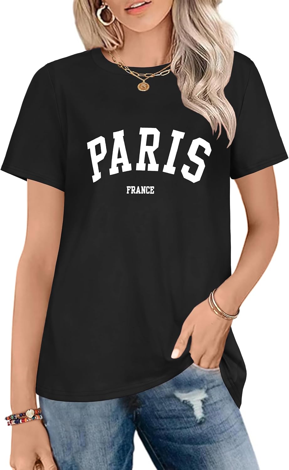 T Shirts for Women Graphic Short Sleeve Tees Summer Crewneck Loose Tops Blouse