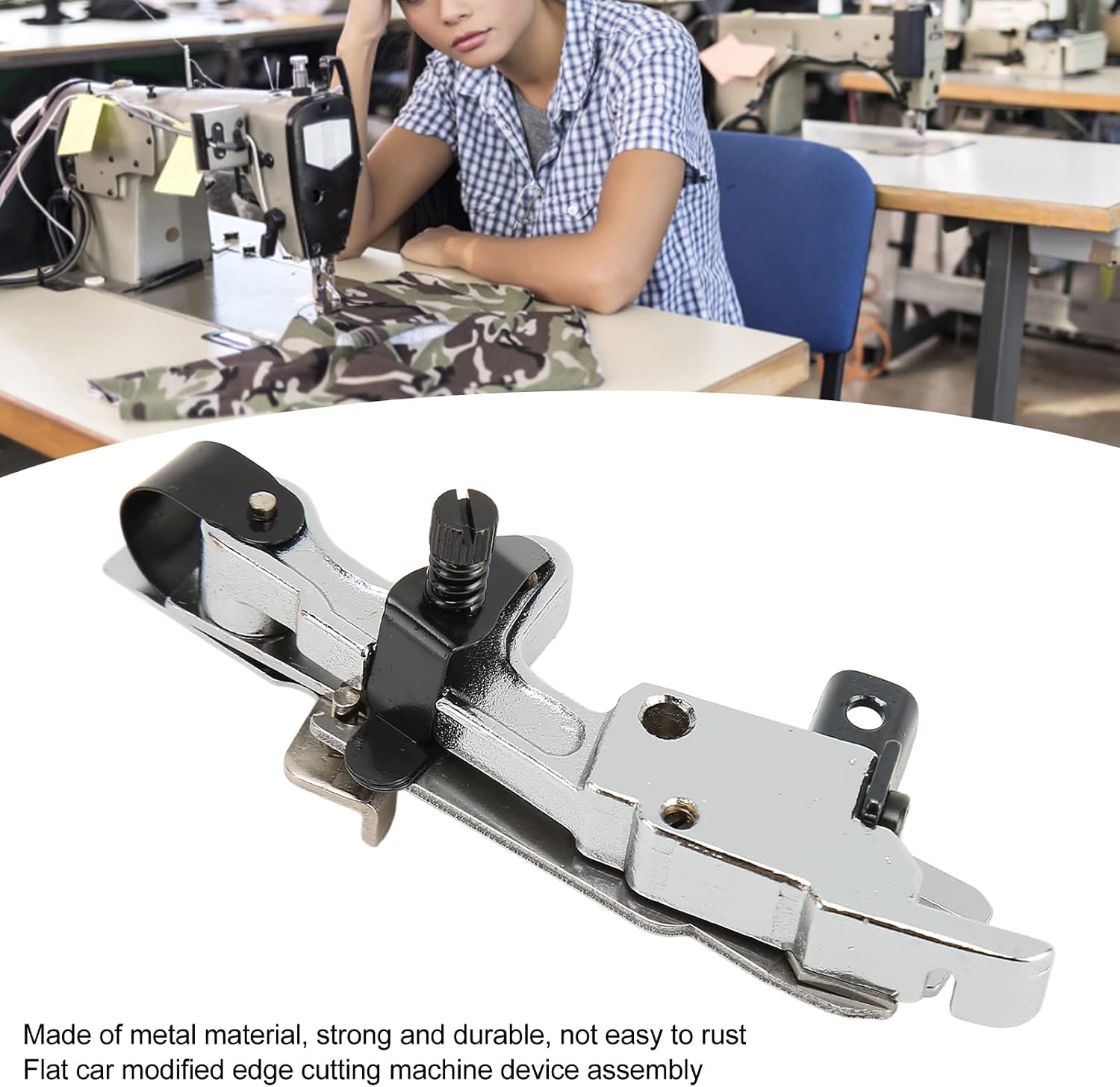 Universal Sewing Machine Side Cutter Attachment, Metal Industrial Sewing Machine Side Cutting Accessories Parts, Flat Seam Trimming Device Assembly for Factory Use, Trimming