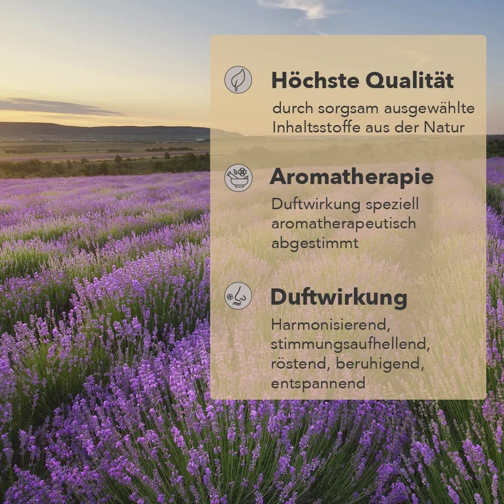 NAKURA® Bio Refill ORANGE – LAVENDEL 500 ml – Nachfüllflasche für Reed Diffuser & Raumspray – Violettglas – inkl. 15 Diffuserstäbchen – 100% naturreine ätherische Öle, ohne synthetische Duftstoffe