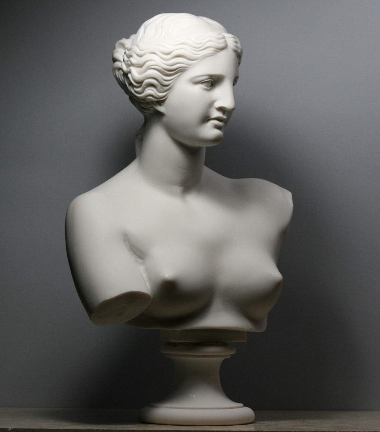 Aphrodite Goddess Venus de Milo Bust Head Greek Cast Marble Sculpture 20.8"/53cm