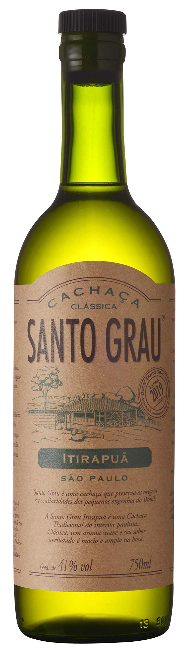 Santo Grau Itirapua Cachaça| Kristallklarer Cachaça mit frischen Aromen & einem weichen, vollmundigen Geschmack | 1 x 700ml