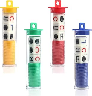 Eophmi Dice Game 4 Tubes Left Center Right 6 Sided Round Corner Dice Set Fun LCR Four Color Game Dice Interactive Toy for Kids Adults Family Camping Party Picnic Game