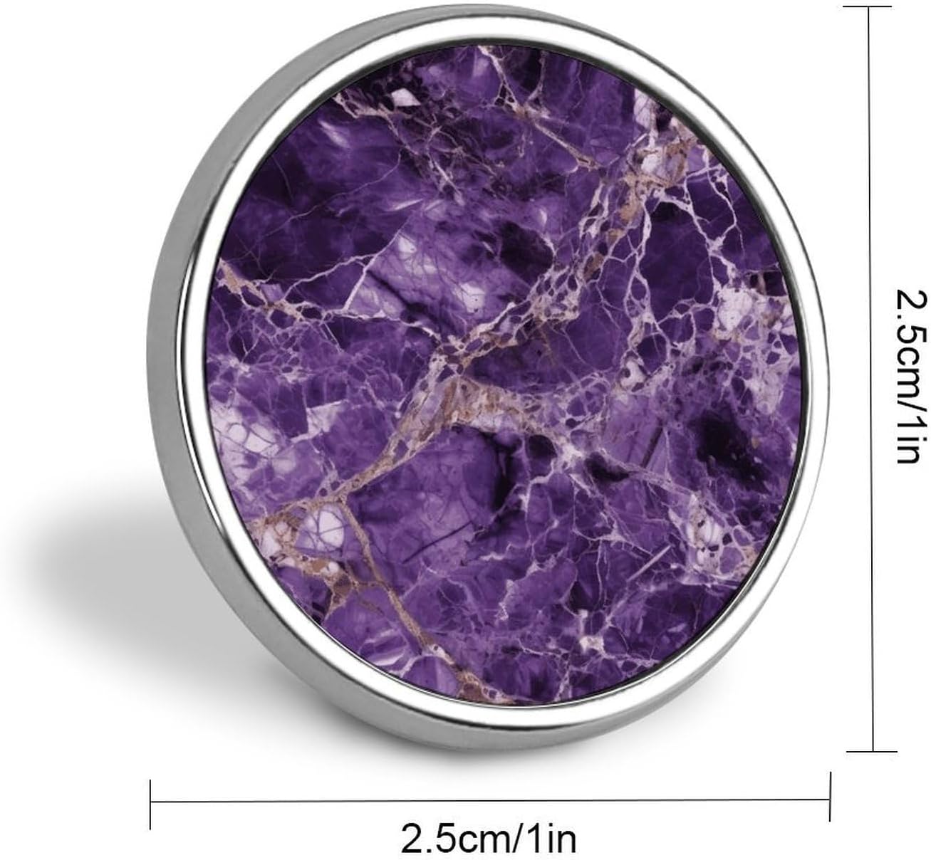 Marble Purple Lapel Pin Round Badge Brooch Pin for Clothes image 2