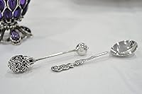 Vista 8 de Round Honey Spoon made of 925 Sterling Silver, Honeycomb Nature beauty design, Custom engraving spoon baby shower gift Nadav Art Handmade By Avi