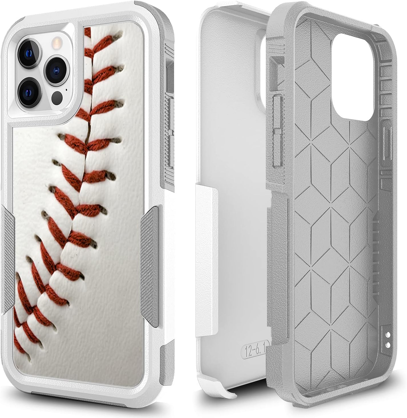 Candykisscase for iPhone 12, iPhone 12 Pro, Baseball Sports Pattern Shock-Absorption Hard PC and Inner Silicone Hybrid Dual Layer Armor Defender Case for iPhone 12/12 Pro