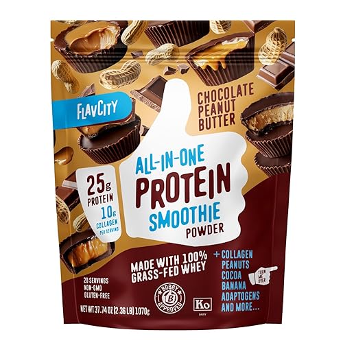 FlavCity Grass Fed Whey Chocolate Protein Powder - Chocolate Peanut