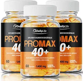 Kit 3x Oleo de Girassol e de Semente Abóbora Pro Max 40+ Com Vitamina E Suplemento Alimentar 1400mg 60 Softgels - Daily Life