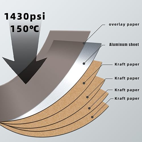 Miniatura 3 de ZYJT Chapa de madera plateada, laminado de aluminio cepillado de 24 x 24 pulgadas, no pegado, flexible, duradero, paneles de chapa de madera de PVC