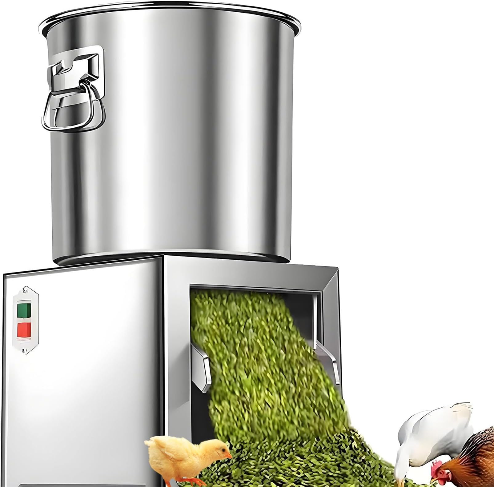 1800w Poultry Feed Chopper & Commercial Vegetable Processor, Heavy Duty Stainless Steel Breeding Crusher With 8 Blades, Efficiency: 150kg/h, 2800rpm Grinder For Chicken Goose Cattle Pig Feed