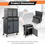 IRONMAX Rolling Tool Chest, 5-Drawer Lockable Tool Cabinet w/Adjustable Shelf & 4 Universal Wheels, 2 in 1 Detachable Tool Box Storage Organizer for Garage Workshop Repair Shop (Black & Grey)