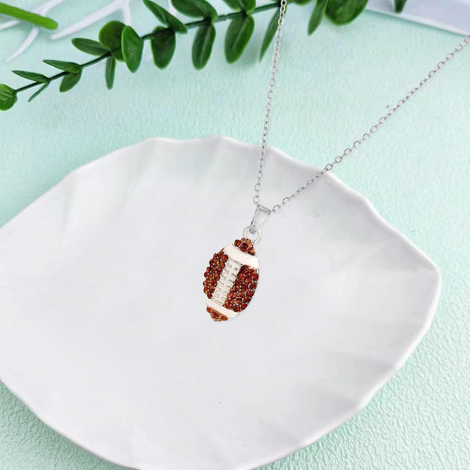 Anmpab Alloy Rhinestone Football Rugby Earrings for Women Party Jewelry Dangle Drop Stud Earrings Sparkling Sports Fan Game Day Accessories