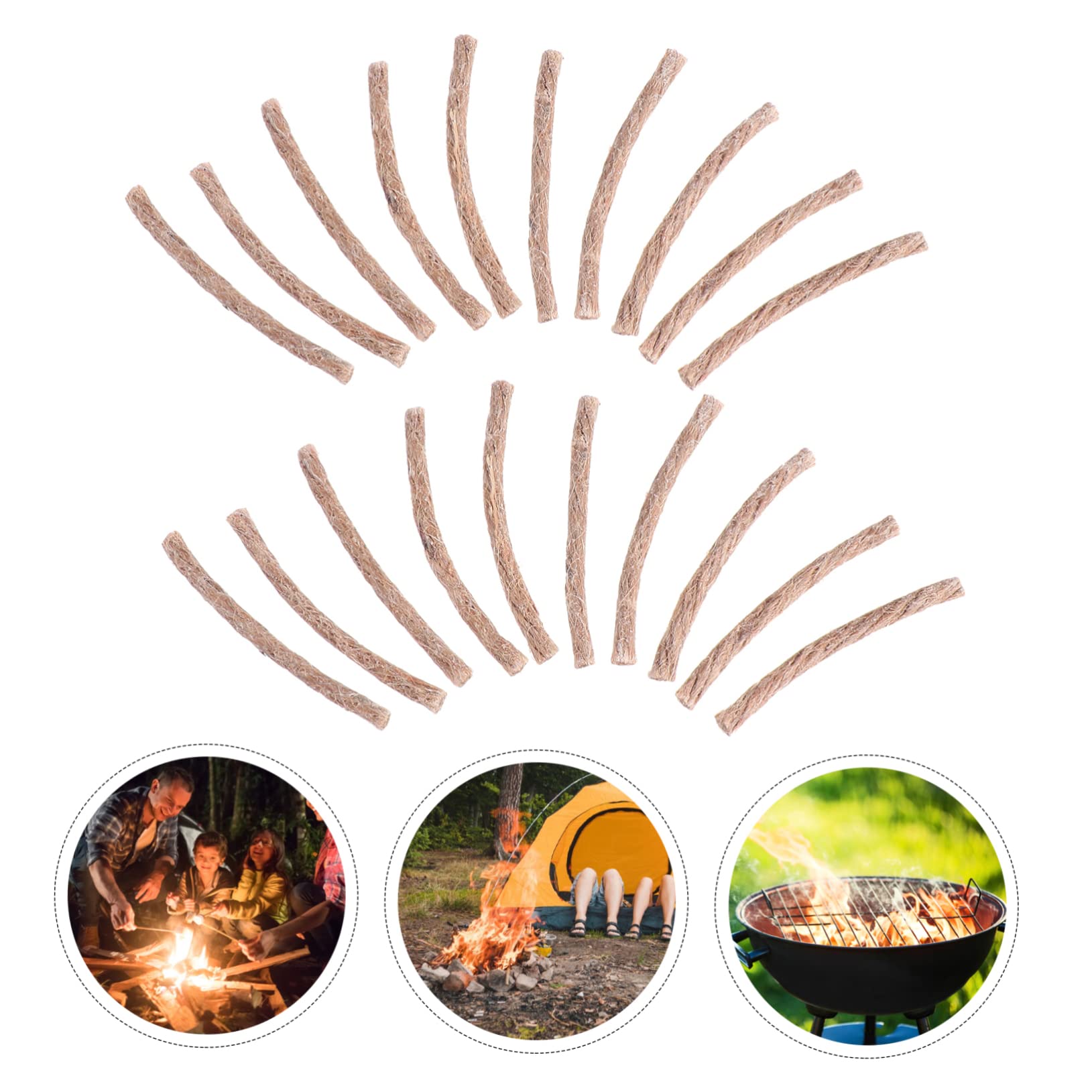 Yardwe 80pcs Camping Fire Starter Wick Rope for Outdoor Survival Lightweight Essential Tool for Hiking and Camping Easy to Use and Store