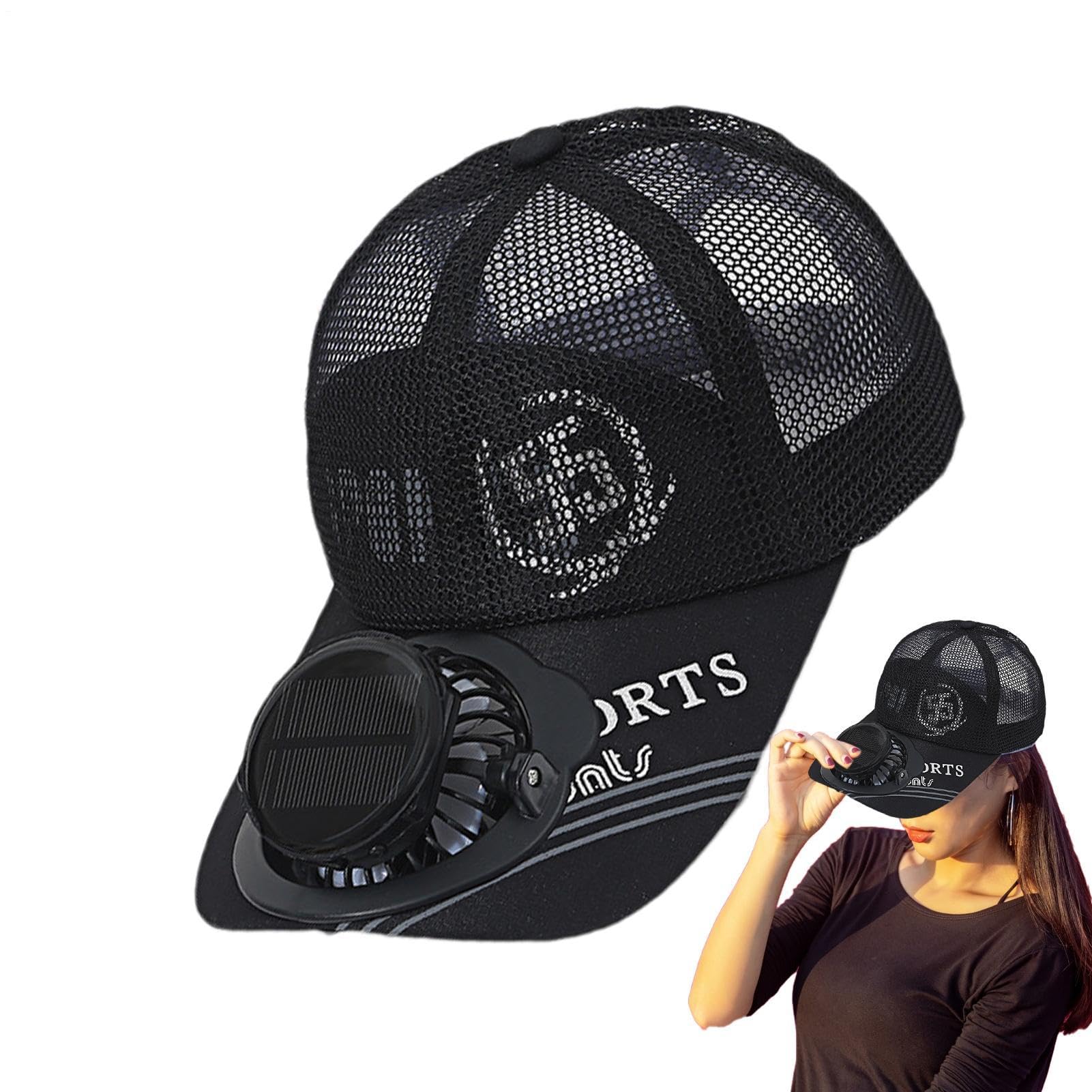 Cappello Esterno Con Ventilatore Integrato - Funzione Di Raffreddamento Ad Energia Solare, Compatibile Con La Ricarica USB Design Di Ventilazione, Costruzione Leggera Comoda Da Indossare | Po