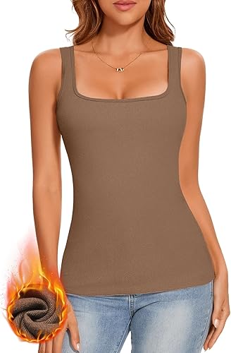 Miniatura 24 de Camiseta Interior Térmica Tank Top sin Mangas de Forro Polar Cami Top Térmico sin Mangas Camiseta Interior Cálida Capa Base para Mujeres Clima Frío