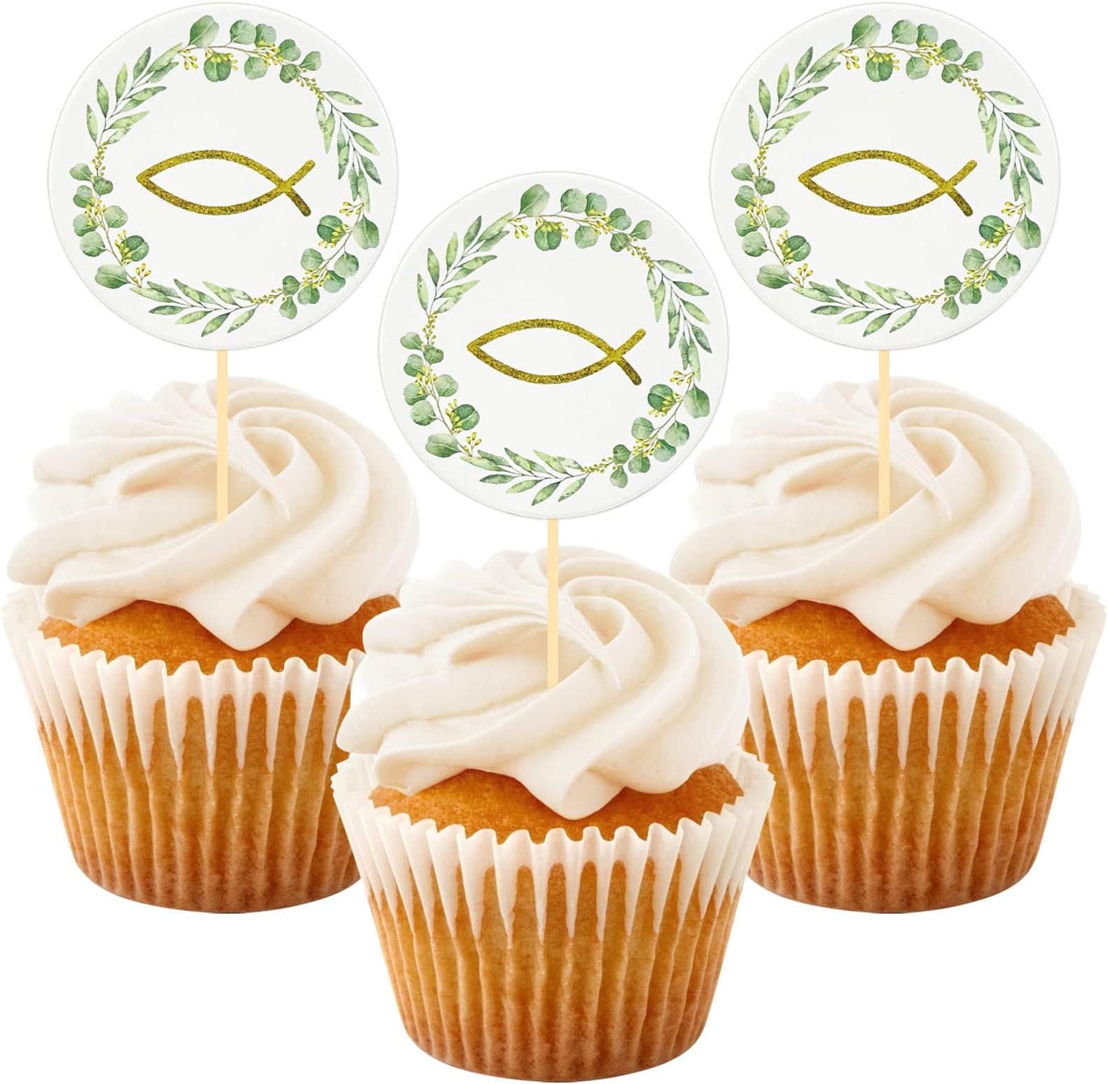 Taufe Cupcake Topper Set - Elegante Kuchen Deko Für Taufen & Kommunion