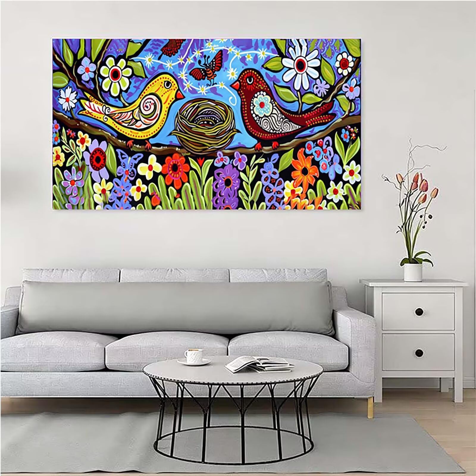 Uccelli Diamond Painting Grandi Dimensioni 50x100cm, Diamond Painting 9-305