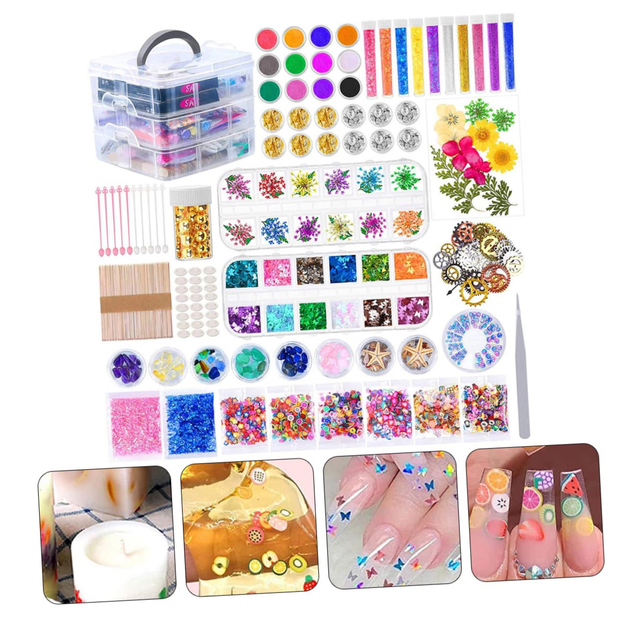 Kit Epossidico per Creazione Gioielli e Decorazioni Artigianali, per Stampi in Resina e Cover Telefono, in Plastica e Legno, per Ragazzo Ragazza e Appassionati DIY