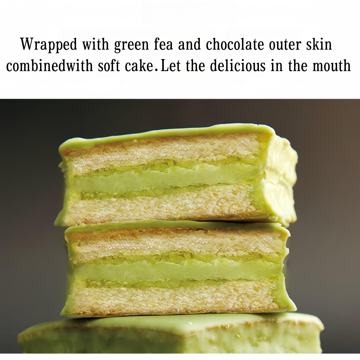 WSYLS-Chinesischer Matcha-Kuchen 500 g, fluffiger Grüntee-Kuchen, perfekt als Dessert oder Geschenk, gesunder Snack fürs Büro, die Schule oder die Teezeit
