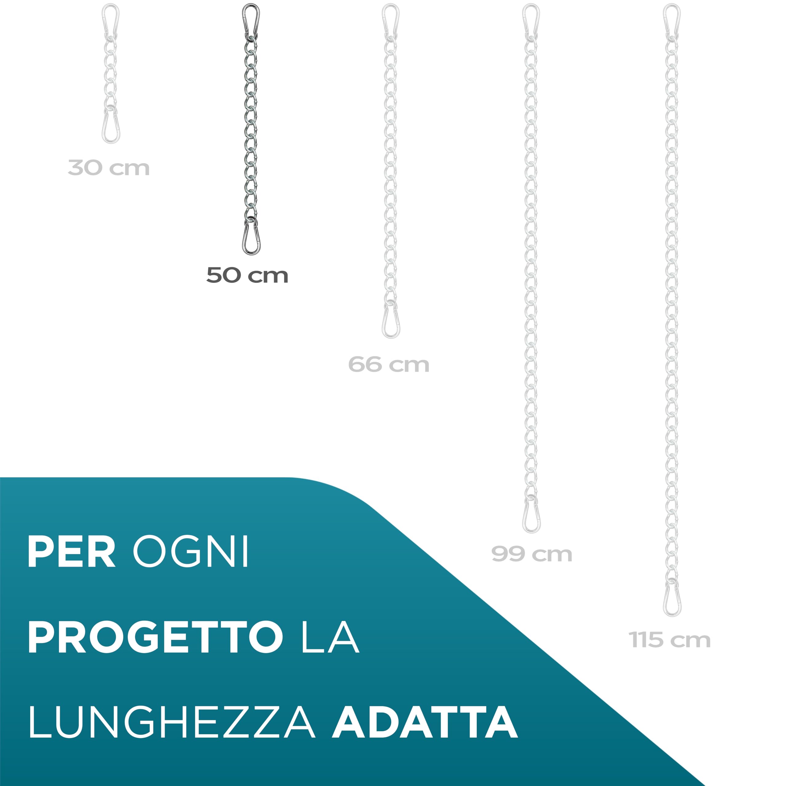 KLIFFHÄNGER Catena di Sospensione con Due Moschettoni per Sedie Sospese e Amache 50 cm