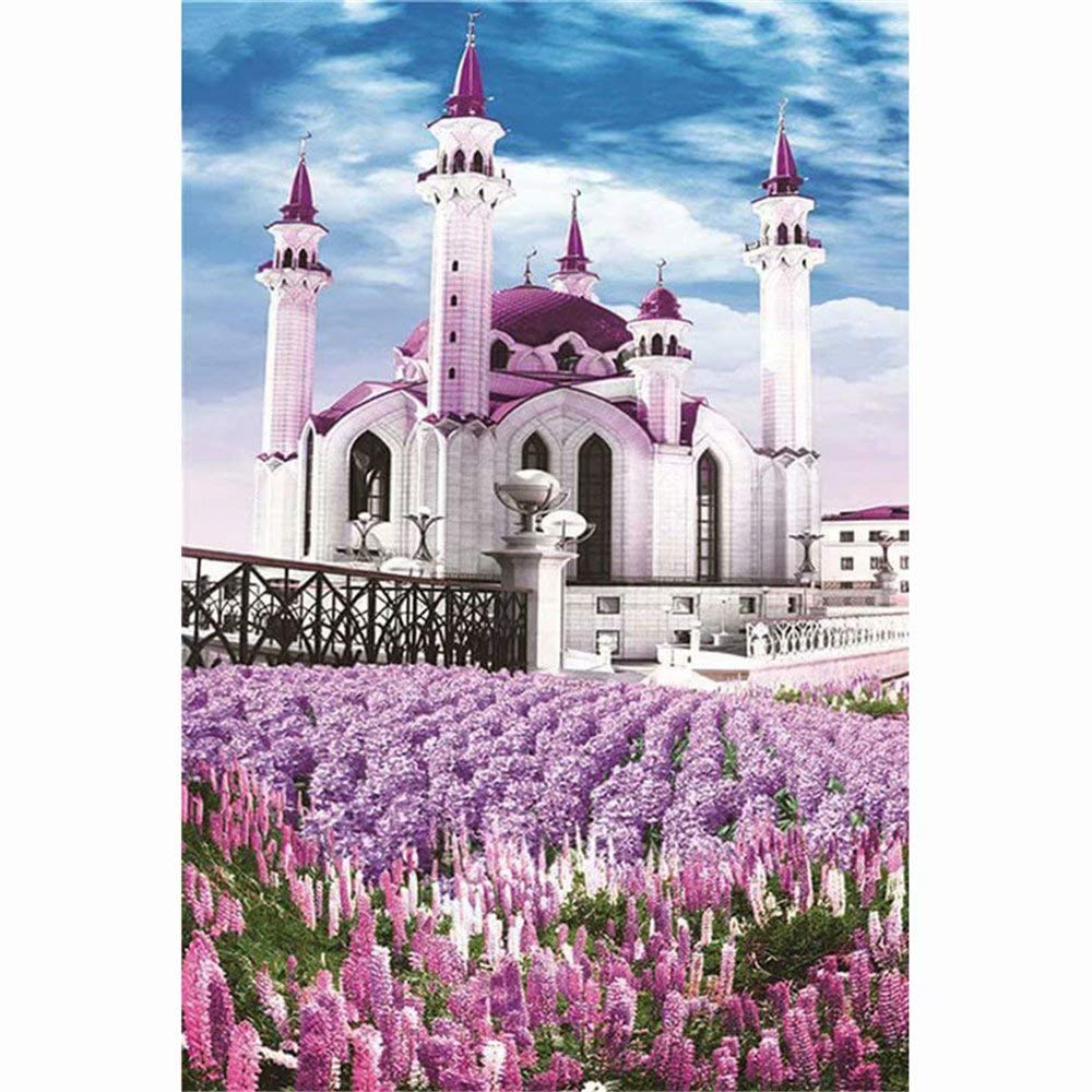 DIY 5D Diamond Painting Kit Full Drill Painting Diamond Sticker Stitch Painting Sets Lavender Garden